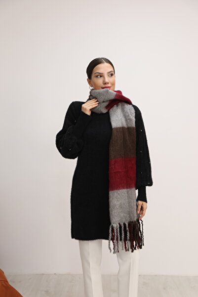 Jack Ferrero Örme kumaş Düz kesim Püsküllü bitiş Yumuşak Dokulu Kadın Atkı Şa...