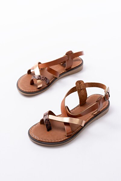 Budi 205-08 Taba Garni Orthopedic Genuine Leather Women's Sandals