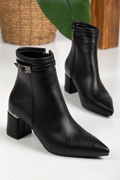 besoin shoes store kadin günlük yeni sezon bot sivri burun kalin ökce