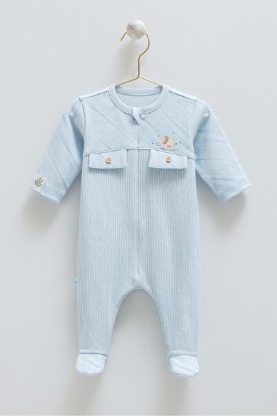 Caramell Good Baby Cep Detail Front Zippered Jumpsuit Blue