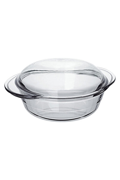 Marinex Large Glass Casserole with Lid 2.8L – Durable Heat-Resistant Cookware, Transparent Round