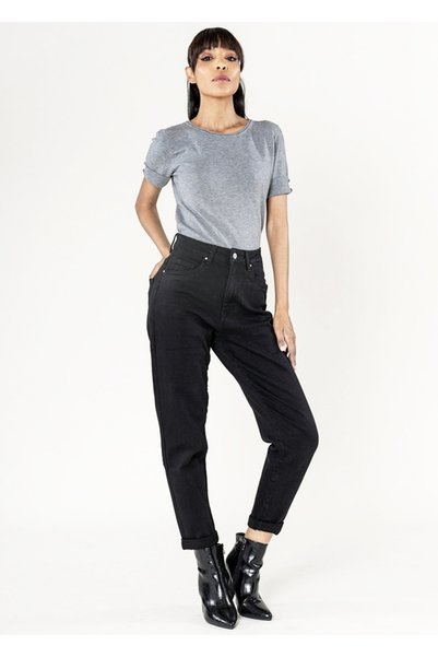 Nina Carter Blugi de damă Mom Fit negri B-P502-8 M10