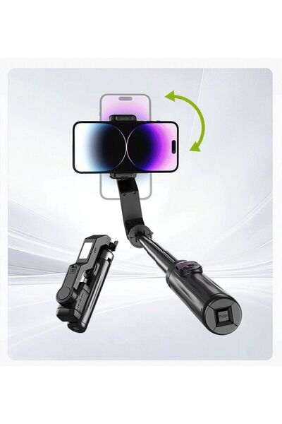 asua Çok Amaçlı Işıklı Akıllı Tripod Gimbal Hareketli Kumandalı Video Selfie Tripod Telefon Tutucu
