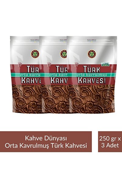 Kahve Dünyası Zıpper Turkish Coffee Medium Roast 250 Gr X 3 Pieces