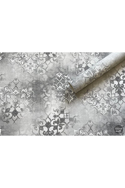 MallDeco Tapet floral pentru dormitor, vinil gri, model Lazurit