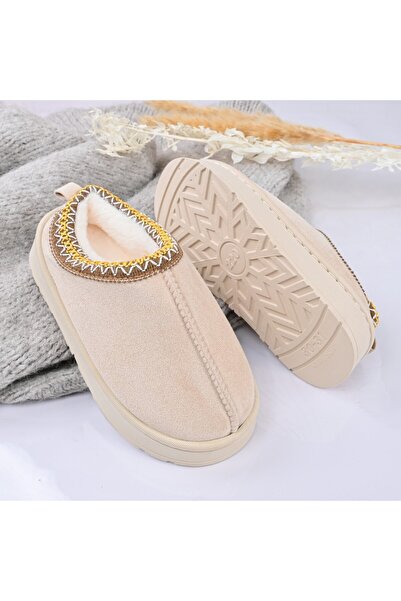 Tmall Papuci pentru copii, din piele intoarsă, prietenoasă cu mediul, cu îmbrăcăminte, PC07, bej