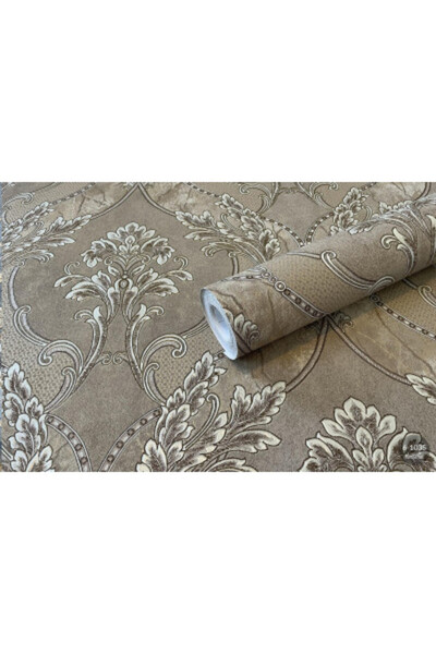 MallDeco Tapet dormitor vinil lavabil, maro, model Aron