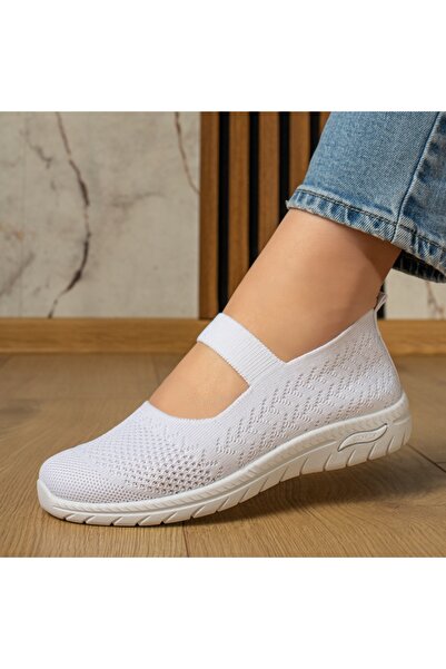 Modlet.ro Women's white low-soled espadrilles with strap MOD13059