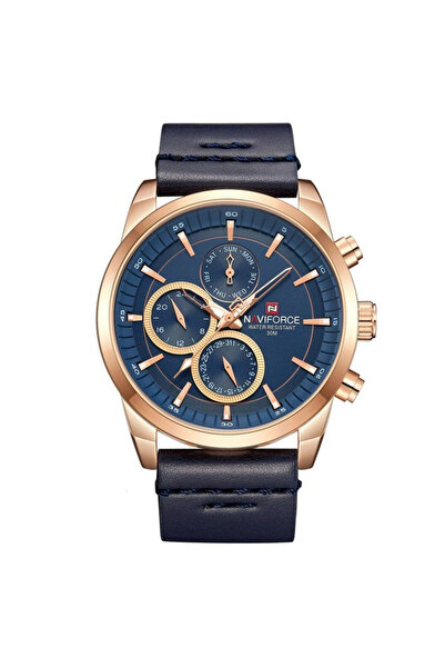 Naviforce Ανδρικό Ρολόι με Ημερομηνία και Ένδειξη Χαλαζία σε Μπλε Χρώμα