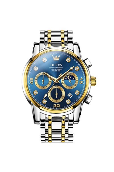 OLEVS Ceas bărbătesc analogic cu cuarț, cronograf, cu dată