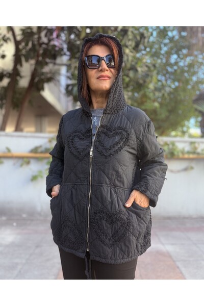 DenizEge Яке с детайл от марля в цвят тъмно син