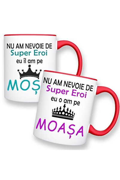 OEM Set de 2 căni personalizate pentru Moș Crăciun cu mesajul: „Nu am nevoie ...