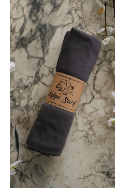 Lidya Şal Soft Textured Combed Cotton Shawl Headscarf Hijab - Anthracite