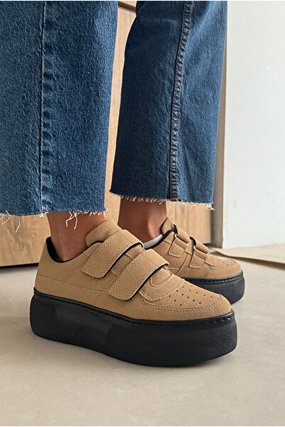 Mupa Shoes Women's Sneakers Beige Suede