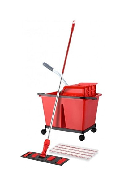 DacEnergy Set de curatenie profesional , maner din aluminiu, mop plat din mic...