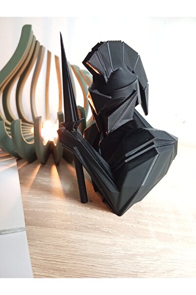 Deco Fabrica Gölge Gladyator Büstü – Geometrik Siyah Dekoratif Figür | Modern Sanat Heykeli