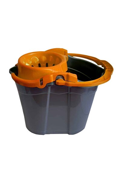 Misavan Plastic bucket with squeezer, gray/orange color, capacity 14L