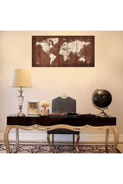 BPA ® World Map Canvas Wall Art for Living Room Wall Decor Vintage Map of World Canvas Pictures Retr