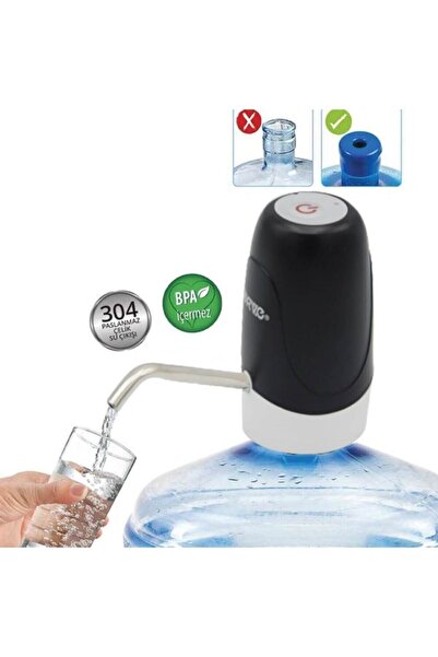 URVE Şarjlı Damacana Su Pompası Siyah