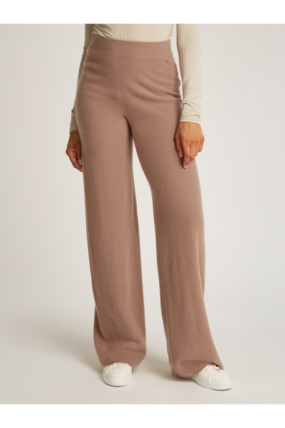 Calvin Klein Women Brownie Soft Wool Wide Leg Pants