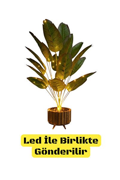 SY Vista Starliçe - Yapay Starliçe - LEDLİ - 18 Yaprak Ahsap Saksılı 90 cm