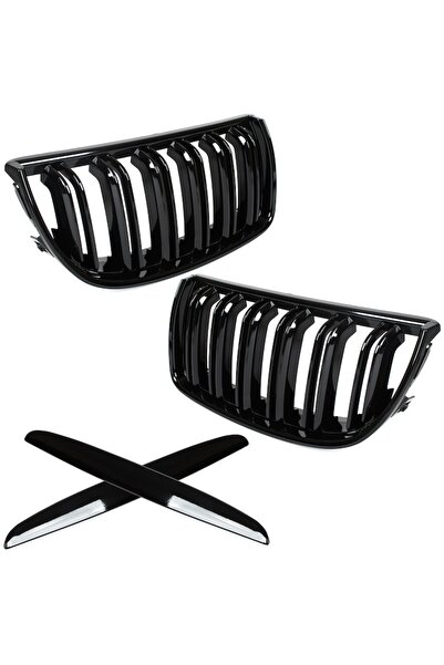 AutoUp Grile duble BMW Seria 3 E90 E91, 2004-2009, Negru lucios, Set 1 buc stanga + 1 buc dreapta