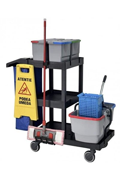 DacEnergy Cleaning cart, PVC bag, 4 8 L buckets, 2 22 L buckets, bag frame ...