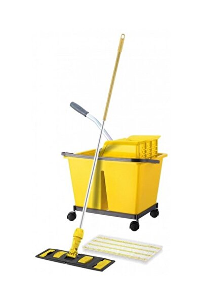 DacEnergy Professional cleaning set, aluminum handle, flat microfiber mop wit...