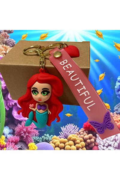 ÇERÇİ MELEK سلسلة مفاتيح وحلية حقيبة على شكل شخصية أميرة حورية البحر