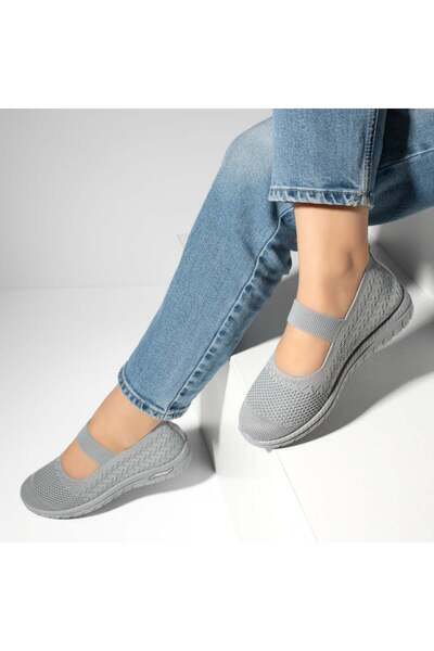 Modlet.ro Women's grey low-soled espadrilles with strap MOD13059
