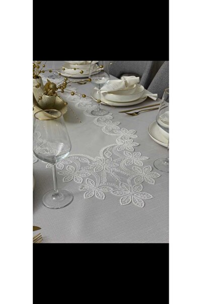 Çt Çeyizci Tekstil Tablecloth Set for 12 People, Table Set for 12 People 26 Pieces 160X220Cm