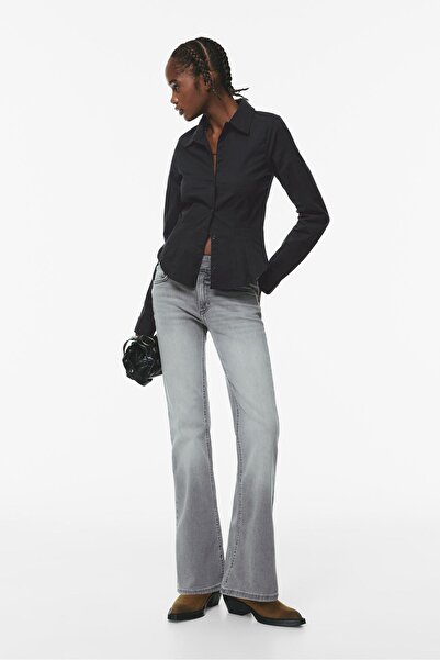 Pull & Bear Fitted poplin shirt with pleats