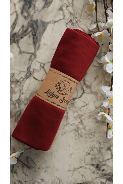 Lidya Şal Soft Textured Combed Cotton Shawl Headscarf Hijab - Burgundy