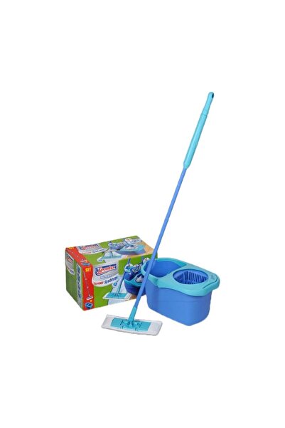Spontex Mop, with telescopic handle with 360 wringing system and bucket with separator, blue color