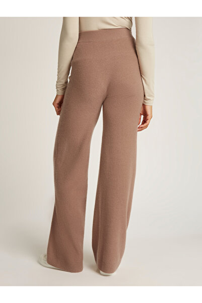 Calvin Klein Women Brownie Soft Wool Wide Leg Pants