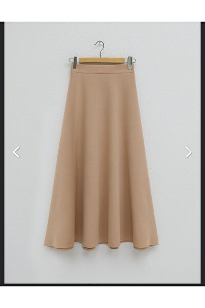 Genel Markalar SMK Shop İthal Likralı Krep Kumaş Kiloş Çan Etek -Vizon