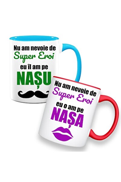 OEM Set 2 personalized mugs for godparents with message: 'I don't need superheroes...', Betaprint, Model