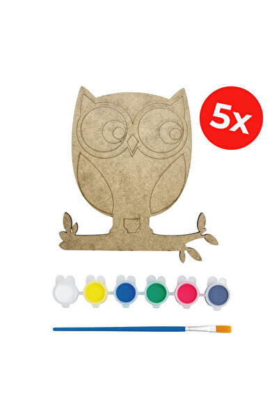 KİDOSE لوحة رسم البومة الخشبية - نشاط جماعي - نشاط تعليمي في الفصل الدراسي والمدرسة (5 قطع)