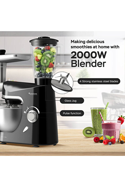 TurboTronic TurboTronic food processor, meat grinder, blender, 3 in 1, 2000 W, 10 speeds, 5 l bowl