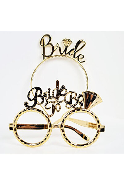 STUMBANNG مجموعة نظارات العروس مع نقش التاج ونقش العروس باللون الذهبي