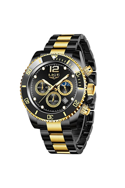 Lige Ceas bărbătesc casual la modă, cuarț de lux, negru