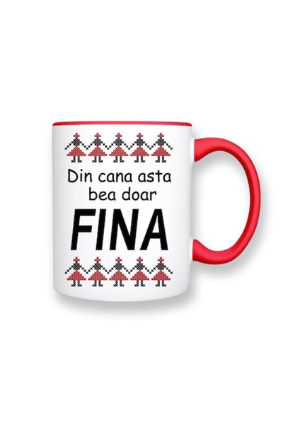 OEM Cană personalizată cu mesaj: „Din această cană doar băuturi Fina”, Betapr...