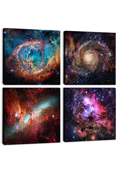 Al Raied Galaxy Wall Art Painting Prints on Canvas Wall Decorations Wooden Fr...