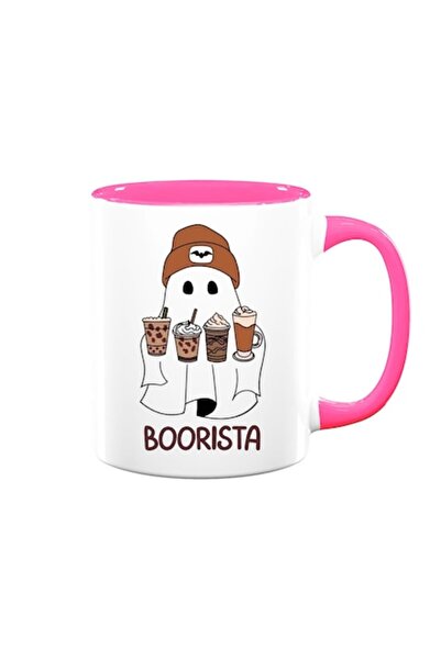 OEM Cană personalizată cu mesaj: „Boorista”, Betaprint, albă cu interior roz,...