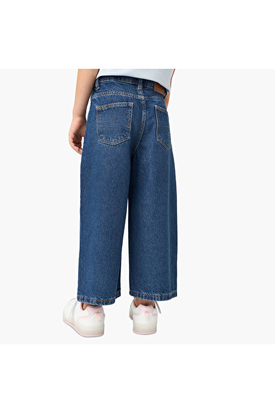 Lee Cooper Girls Solid Wide Leg Jeans with Pockets