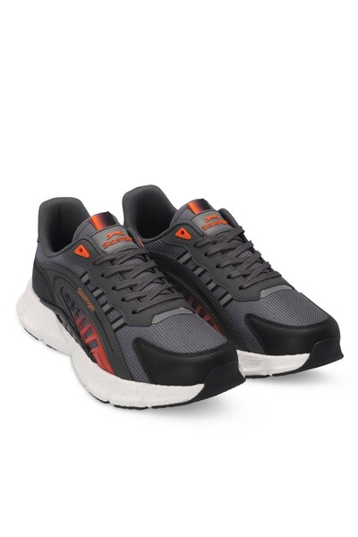 Slazenger Comfortable Lace-Up Casual Sneakers Dark Gray Orange