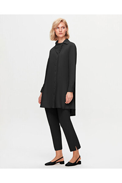 MISS DALIDA Asimetrik Kesim Gömlek Siyah