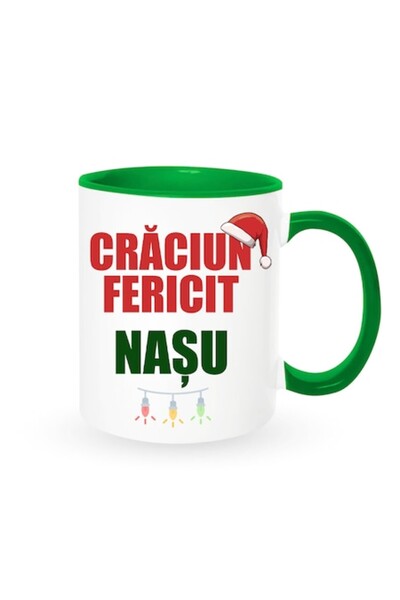 OEM Cană personalizată pentru Naș cu mesajul: „Crăciun fericit, Naș”, Betapri...