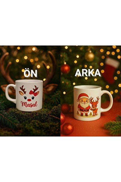 miras home Yılbaşı Temalı Kişiye Özel İsim Baskılı Kupa Bardak, Yeni Yıl Hediyelik Kupa Fincan