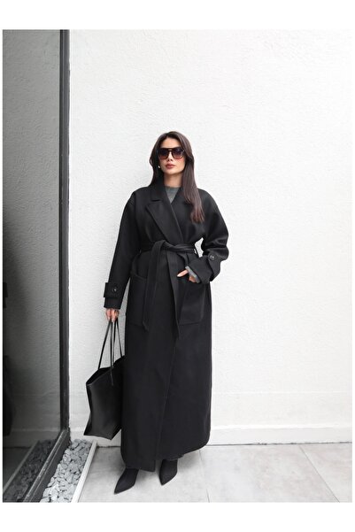 ESRAHELVACI Παλτό με ζώνη με λεπτομέρεια επιλέγχρωμης τσέπης